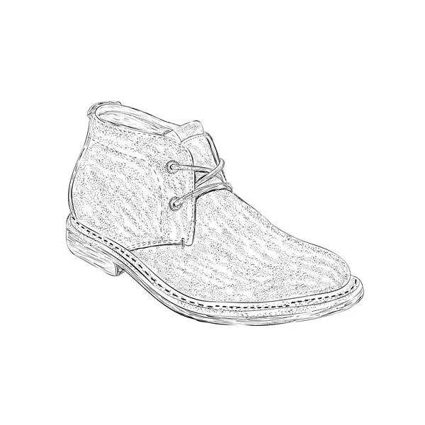 Chukka Schuh Illustration Handgezeichneten Vektor — Stockvektor