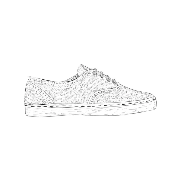 Espadrilles Sko Illustration Handritad Vektor — Stock vektor