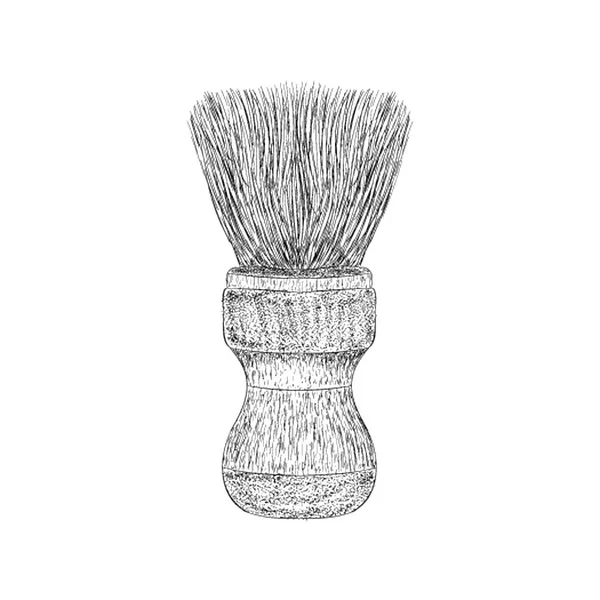 Escova Barbear Ilustração Mão Desenhar Design Vintage — Vetor de Stock