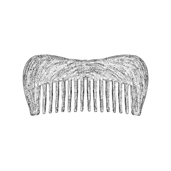 Illustrazione Fine Del Pettine Del Dente Nel Vettore Disegnato Mano — Vettoriale Stock