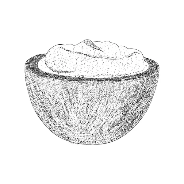 Иллюстрация Чаши Кремом Бритья Векторе Вручную — стоковый вектор