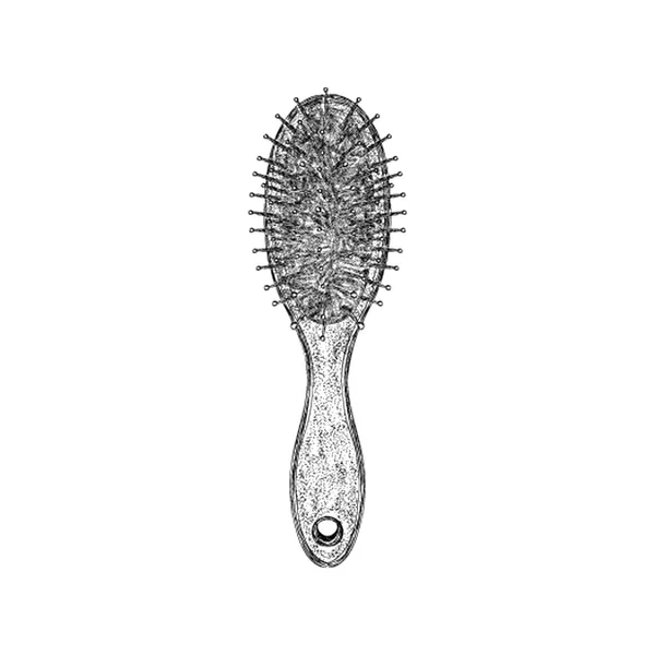 Hair Brush Illustration Hand Drawn Vector — Stock Vector