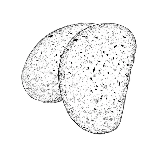 大蒜面包例证向量在绘画样式 — 图库矢量图片