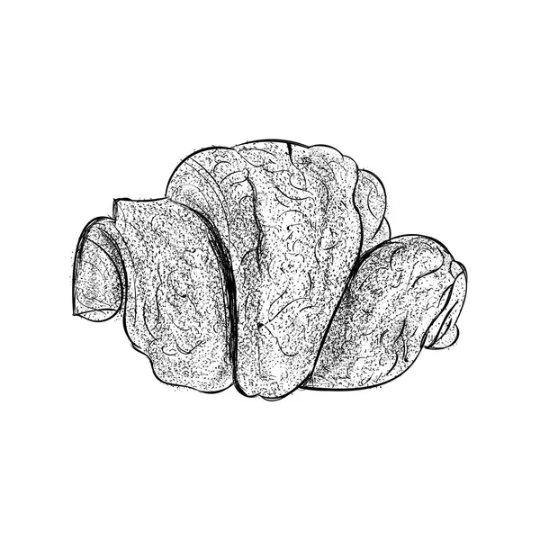 Bakkerij Gebakken Item Croissant Illustratie Vector — Stockvector