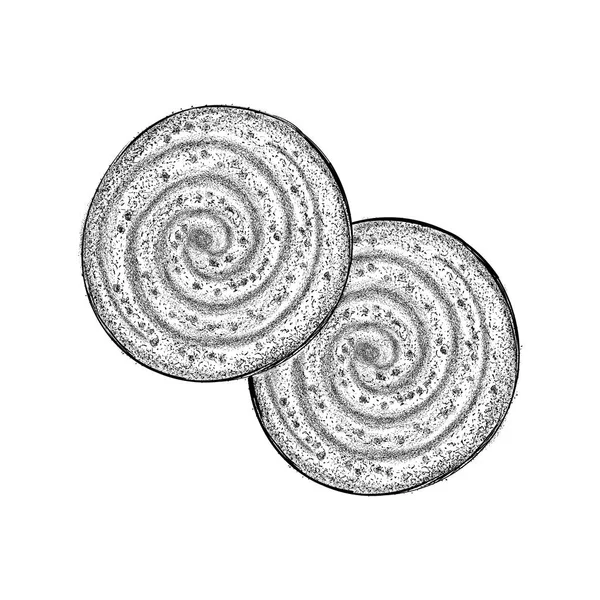 Swirl Candy Illustratie Schets — Stockvector