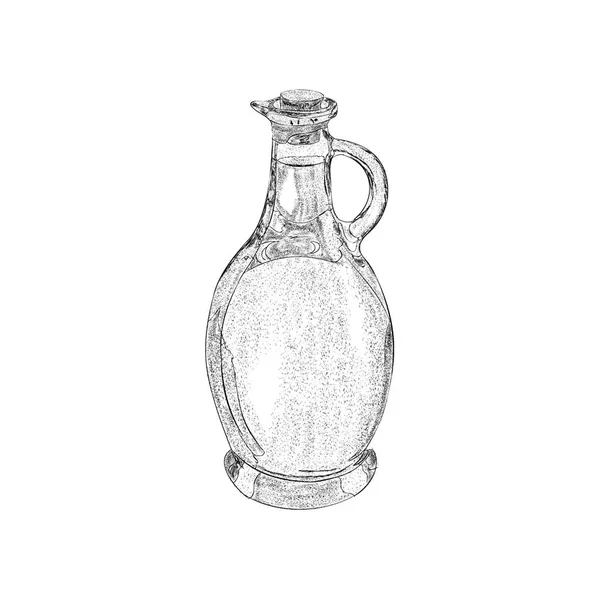 Hand Drawn Olive Oil Illustration Vector — Stock Vector