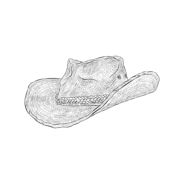 Ilustração Chapéu Desenho Desenhado Mão — Vetor de Stock