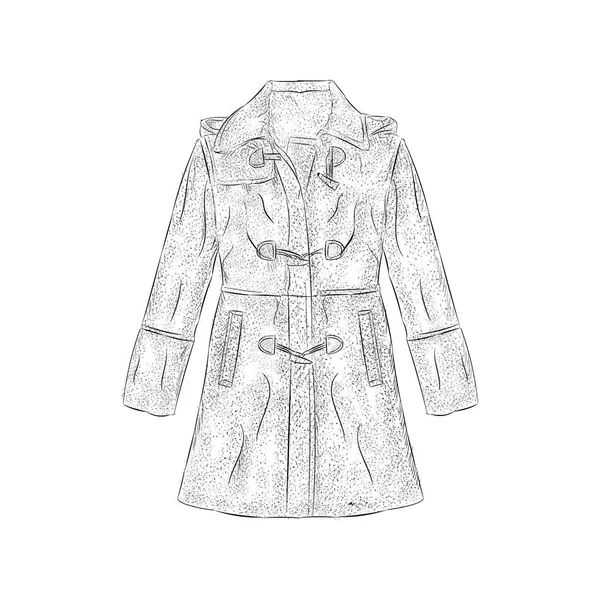 Illustration Manteau Femme Dessin Main — Image vectorielle