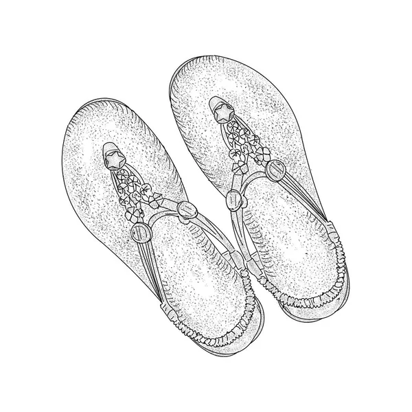 Tongs Illustration Dessin Main — Image vectorielle