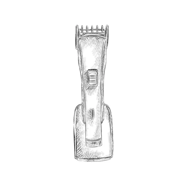 Beard Trimmer Obrázku Nakreslena Ruce Design — Stockový vektor