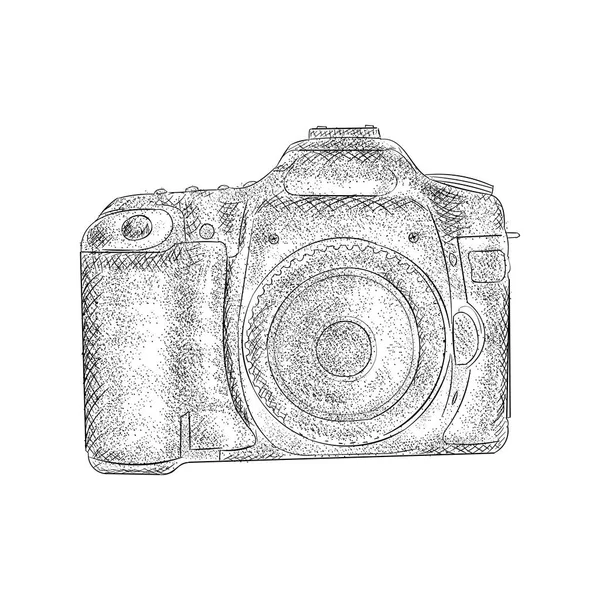 Illustration Caméra Croquis Dessiné Main — Image vectorielle
