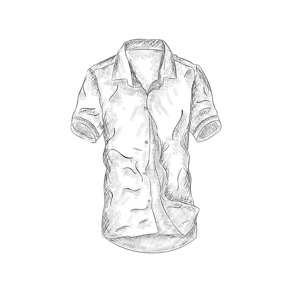 Shirt Illustration Hand Drawn Sketch — Stock Vector