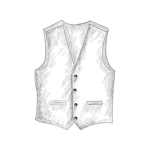 Waistcoat Illustration Hand Drawn Design — Stock Vector