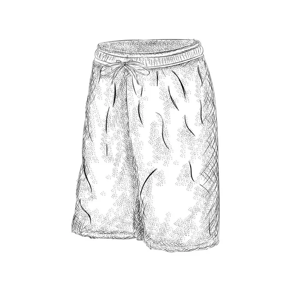 Breve Illustrazione Pantalone Disegno Disegnato Mano — Vettoriale Stock