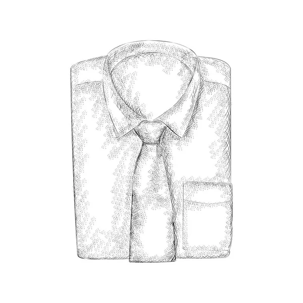 Formal Shirt Illustration Hand Drawn Sketch — Stock Vector