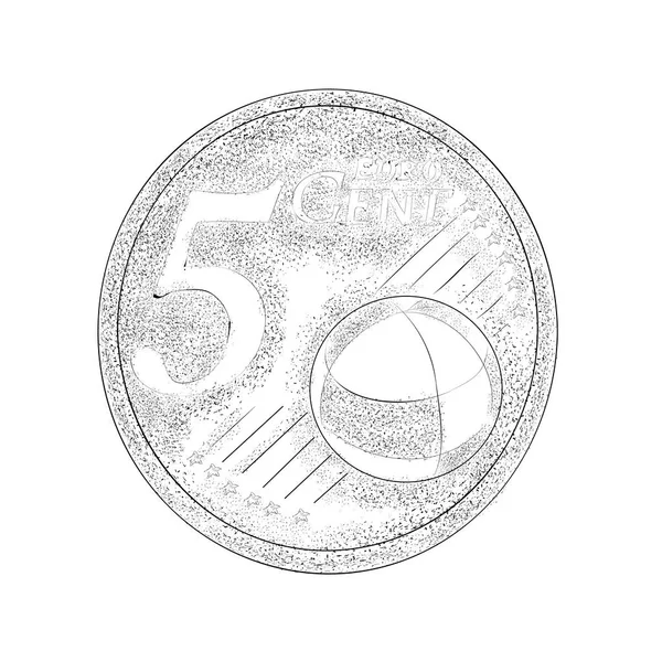 Diseño Del Boceto Ilustración Del Centavo — Vector de stock