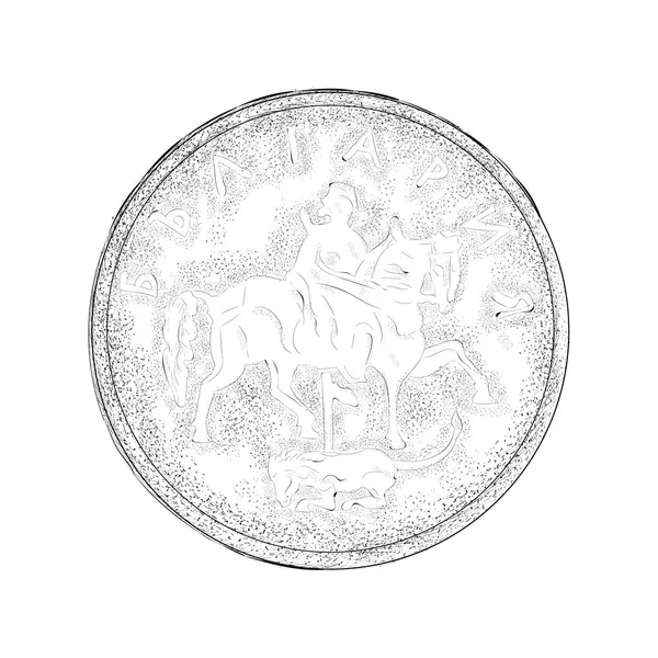 Handzeichnung Entwurf Der Sterling Münze Illustration — Stockvektor