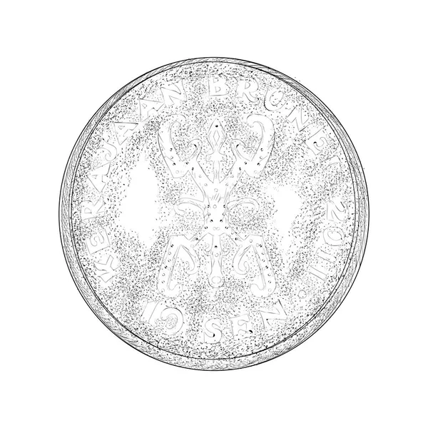 Дизайн Ручного Малювання Ілюстрації Центової Монети — стоковий вектор