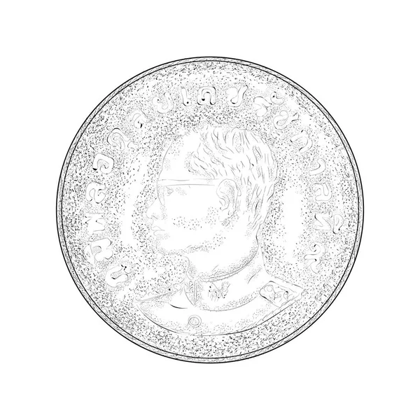 Дизайн Малювання Рук Ілюстрація Монети Таїланду — стоковий вектор
