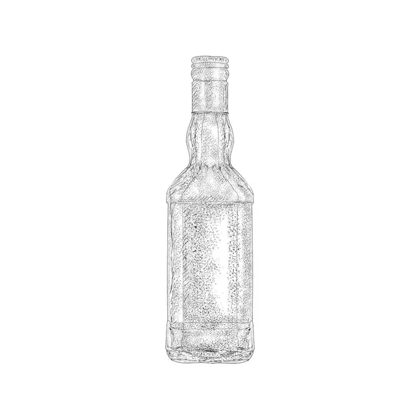 Иллюстрация Бутылки Бренди Дизайне Ручной Работы — стоковый вектор