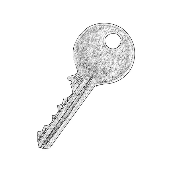 Handgezeichnete Illustration Des Schlüssels — Stockvektor