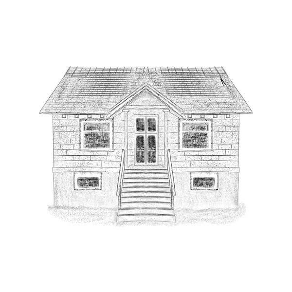 Handgezeichnete Skizze Der Haus Illustration — Stockvektor