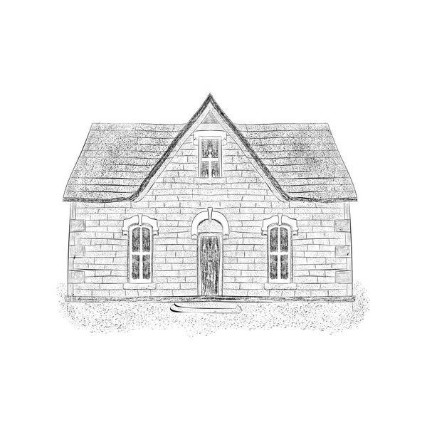 Desenho Desenhado Mão Ilustração Habitação —  Vetores de Stock