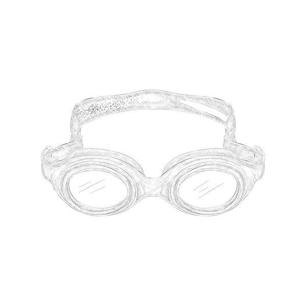 Tauchbrille Handgezeichnete Illustration — Stockvektor