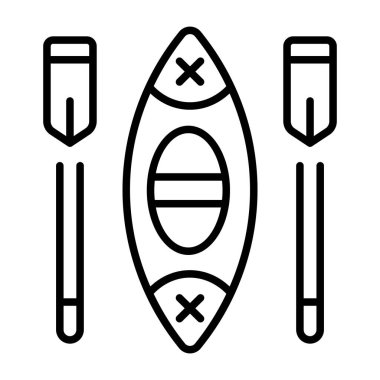 Kürek teknesini tasvir eden bir taslak biçimi simgesi