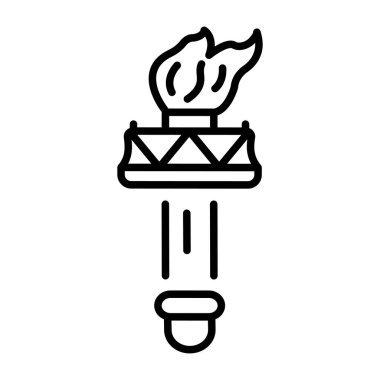 Özgürlük meşalesini tasvir eden bir taslak biçim simgesi