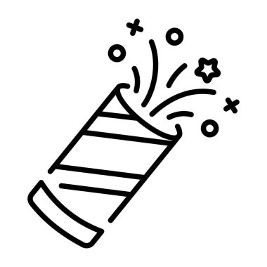 Konfetiyi temsil eden doğrusal bir simge