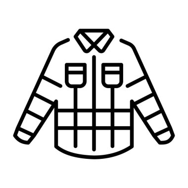 Ekose gömleği temsil eden doğrusal bir simge