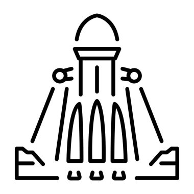 Roket fırlatmasını gösteren bir satır biçimi simgesi