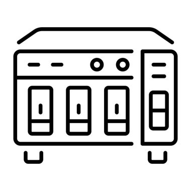 Bir baskın deposunu tasvir eden satır biçimi simgesi