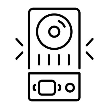 Bir dahili iletişim sistemini gösteren satır biçimi simgesi