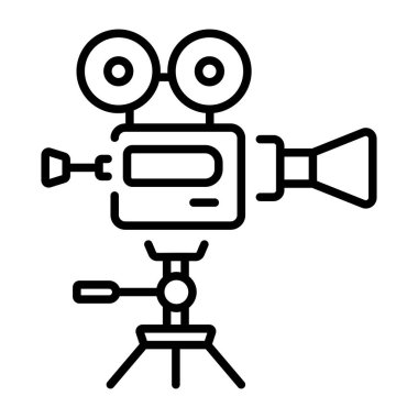 Bir sinema kamerası tasvir eden doğrusal bir simge