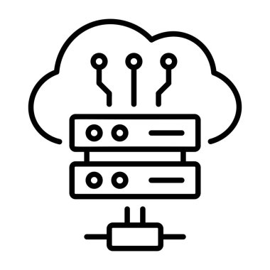 Bir bulut deposunu tasvir eden satır biçimi simgesi