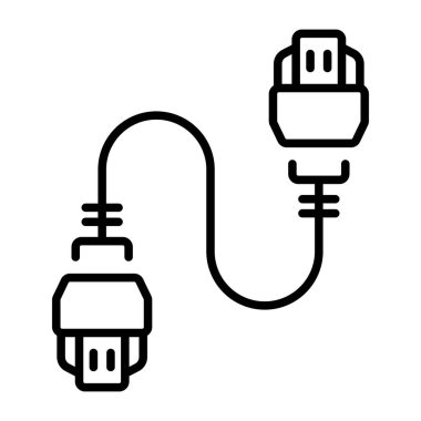 Bir hdmi kablosunu betimleyen bir satır biçimi simgesi