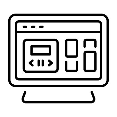 Akıllı bir görüntüyü temsil eden doğrusal biçim simgesi
