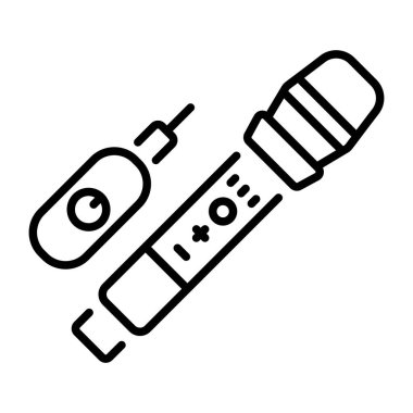 Kablosuz mikrofonu temsil eden bir satır biçimi simgesi