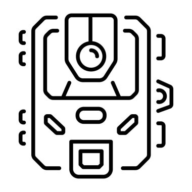 Bir kamera tuzağını tasvir eden bir taslak biçim simgesi