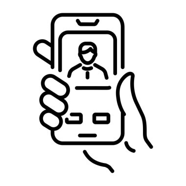 Bir video çağrısı gösteren satır biçimi simgesi