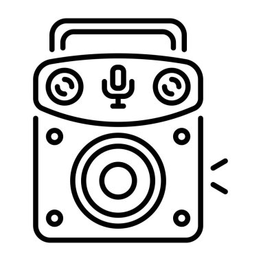 Karaoke makinesini temsil eden doğrusal bir simge