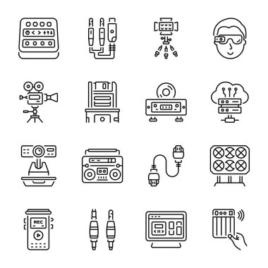 Çokluortam Araçları Doğrusal Simgeleri 