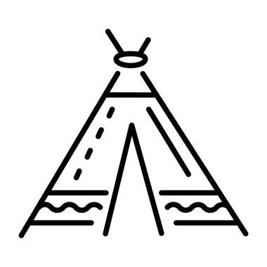 Çadırı gösteren doğrusal bir simge