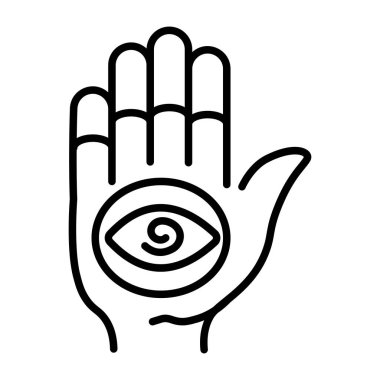 Gizemli bir gözü temsil eden doğrusal bir simge