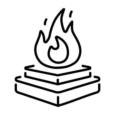 Bir ateş deposunu gösteren satır biçimi simgesi