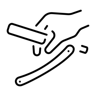 Düz bir usturayı temsil eden doğrusal bir simge