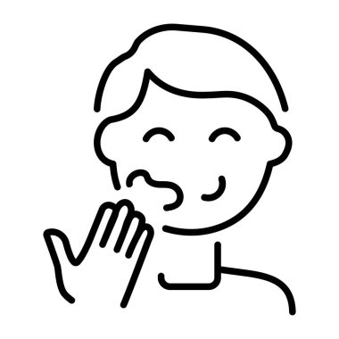 Yüz kremi süren birini gösteren çizgi simgesi