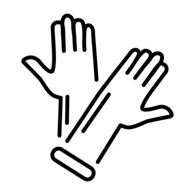 Koruyucu eldivenleri gösteren satır biçimi simgesi